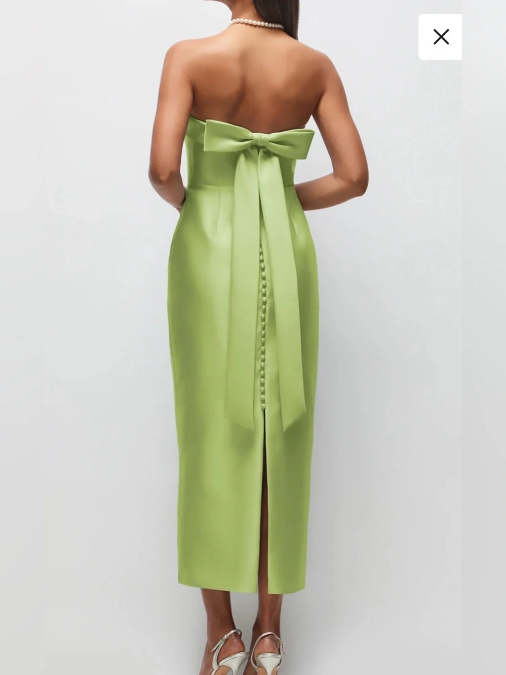 annabelle satin midi dress Annabelle Satin Bow Midi Dress  Elegant & Feminine